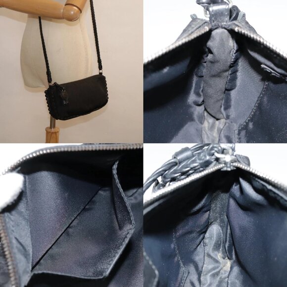 Christian Dior Trotter Canvas Shoulder Bag Silver Black Auth 92099 - Picture 13 of 14